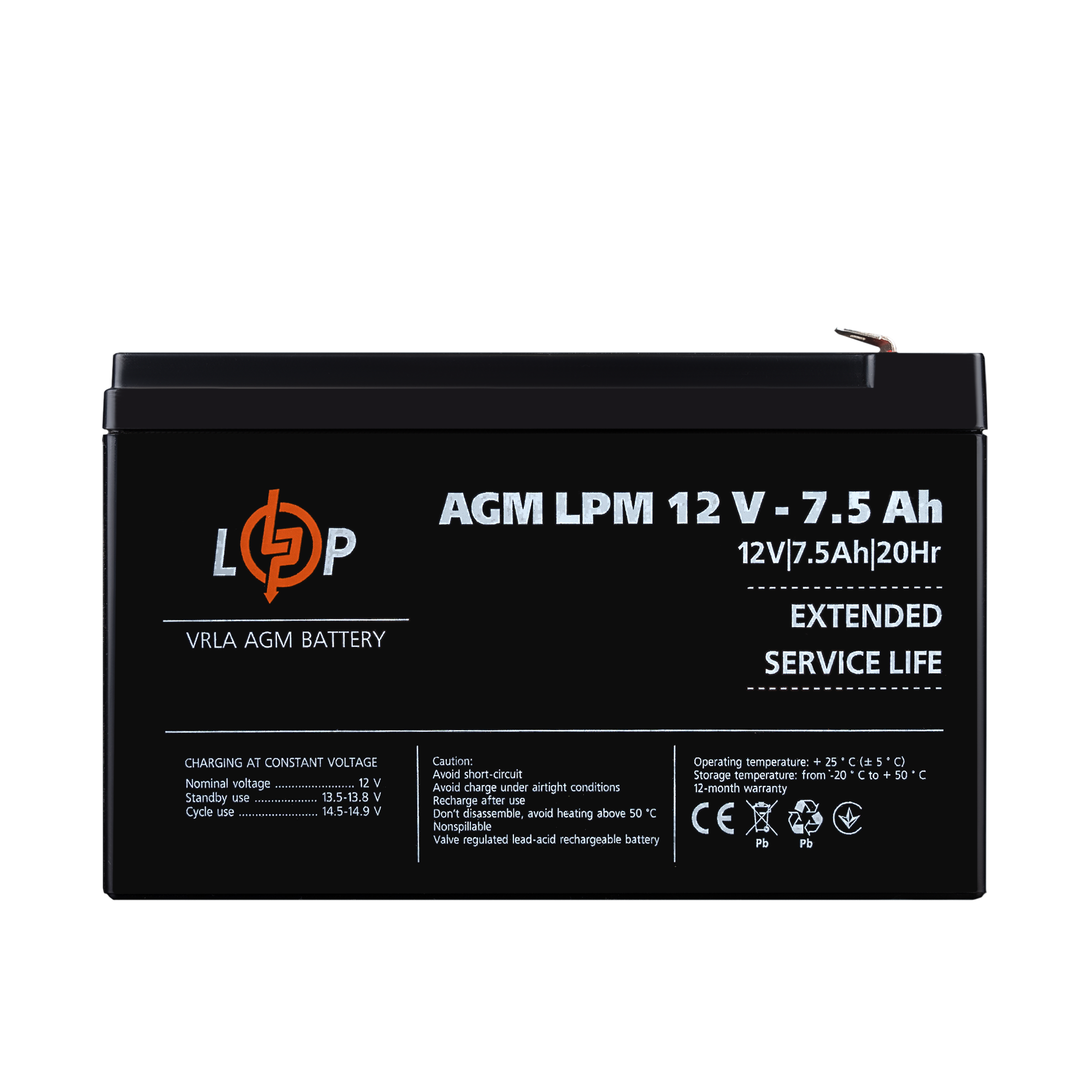 Акумуляторна батарея LP LPМ 12- 7,5АН типу AGM